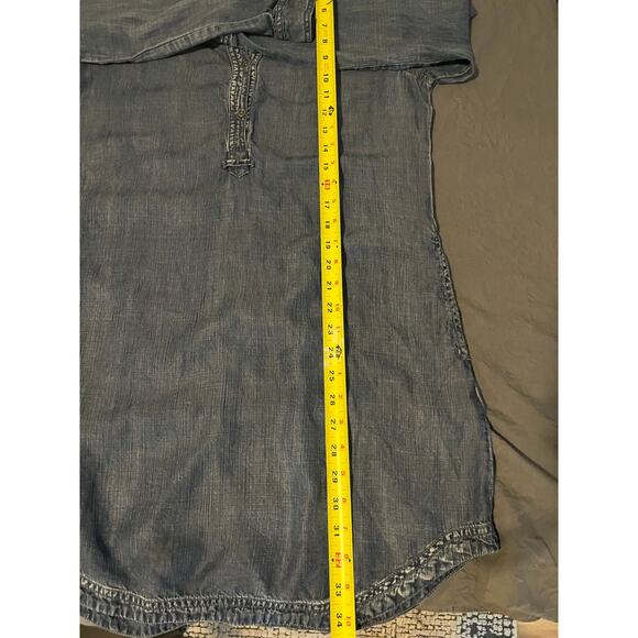 Kenneth Cole Reaction Denim Tunic Dress Long Sleeve Medium Chambray Blue - Picture 6 of 6